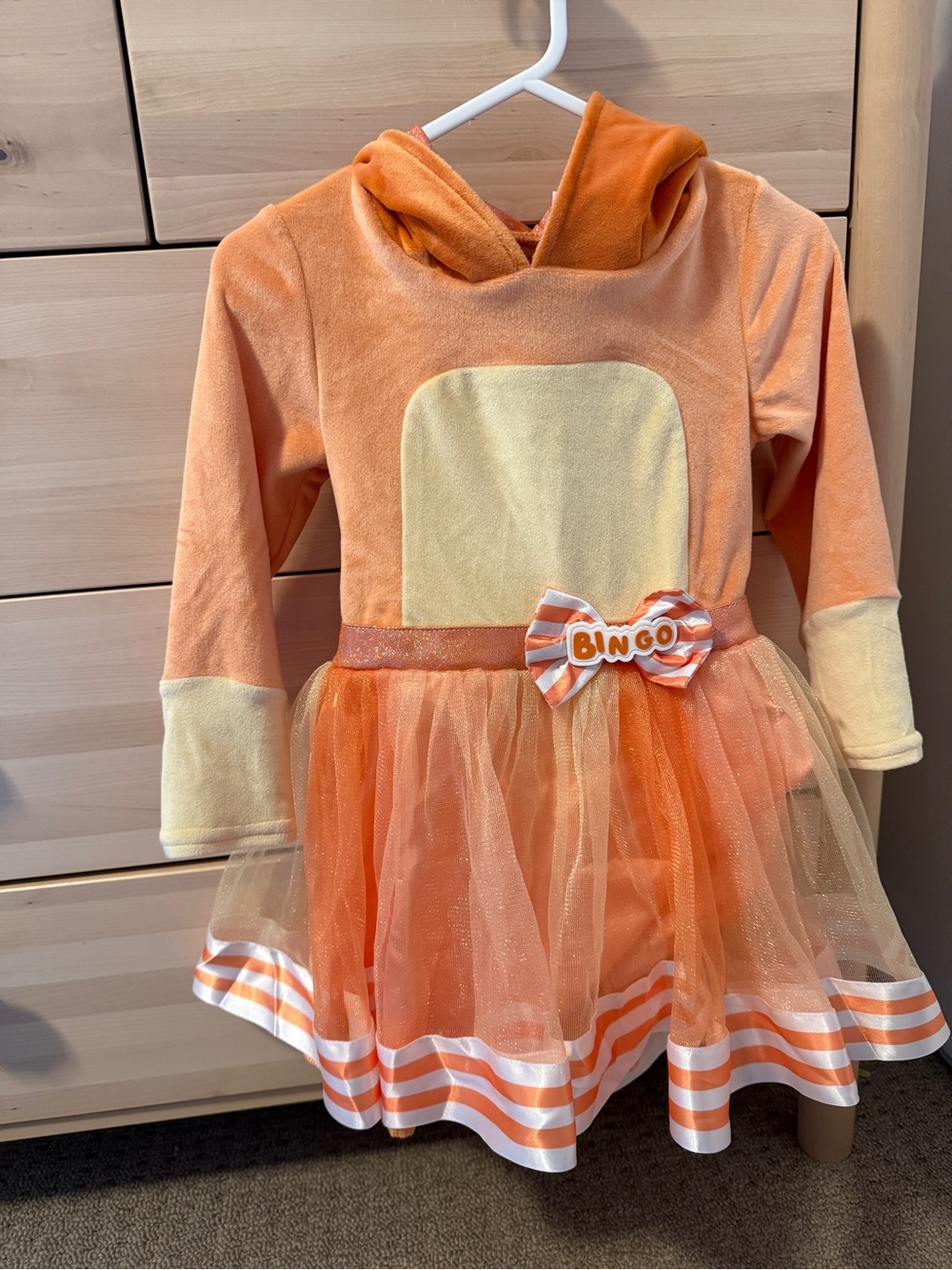 Bingo Orange Hooded Tulle Costume Dress for Kids